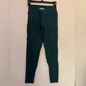 Booty by Brabants full length croco leggings in deep forest green